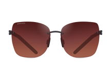 Titanium rimless sunglasses for women GRESSO Casablanca with Zeiss polarized terracotta lenses #color_terracotta-gradient