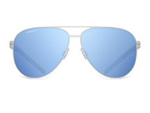 Titanium aviator sunglasses for men GRESSO Chelsea with Zeiss polarized blue lenses #color_blue-mirror