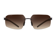 Titanium rimless sunglasses for men GRESSO Chelsea with Zeiss polarized brown lenses #color_brown-gradient