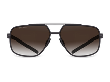 Titanium aviator sunglasses for men GRESSO Chicago with Zeiss polarized grey lenses #color_brown-gradient