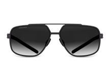 Titanium aviator sunglasses for men GRESSO Chicago with Zeiss polarized grey lenses #color_grey-gradient