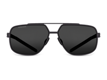 Titanium aviator sunglasses for men GRESSO Chicago with Zeiss polarized grey lenses #color_grey-mono