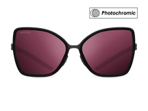 Titanium square sunglasses for women GRESSO Claudia with Zeiss polarized burgundy lenses #color_burgundy-photochromic