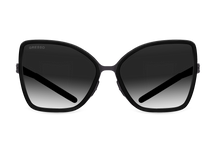 Titanium square sunglasses for women GRESSO Claudia with Zeiss polarized grey lenses #color_grey-gradient