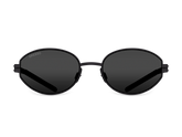 Titanium oval sunglasses for women GRESSO Corsica with Zeiss polarized grey lenses #color_grey-mono