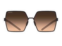 Titanium square sunglasses for women GRESSO Dalida with Zeiss polarized bronze lenses #color_bronze-gradient