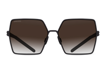 Titanium square sunglasses for women GRESSO Dalida with Zeiss polarized brown lenses #color_brown-gradient