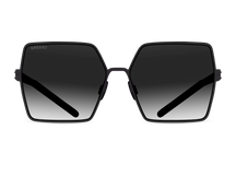 Titanium square sunglasses for women GRESSO Dalida with Zeiss polarized grey lenses #color_grey-gradient