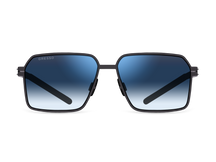 Titanium rectangle sunglasses for men GRESSO Dallas with Zeiss polarized blue lenses #color_blue-gradient