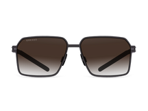 Titanium rectangle sunglasses for men GRESSO Dallas with Zeiss polarized brown lenses #color_brown-gradient