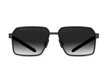Titanium rectangle sunglasses for men GRESSO Dallas with Zeiss polarized grey lenses #color_grey-gradient