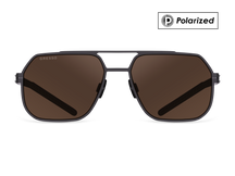 Titanium aviator sunglasses for men GRESSO Dexter with Zeiss polarized brown lenses #color_brown-polarized
