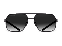 Titanium aviator sunglasses for men GRESSO Dexter with Zeiss polarized grey lenses #color_grey-gradient