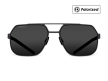 Titanium aviator sunglasses for men GRESSO Dexter with Zeiss polarized grey lenses #color_grey-polarized