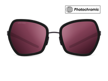 Titanium square sunglasses for women GRESSO Dolores with Zeiss photochromic burgundy lenses #color_burgundy-photochromic