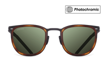 Titanium wayfarer sunglasses for men GRESSO Douglass with Zeiss photochromic green lenses #color_green-photochromic