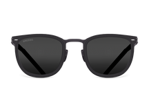 Titanium wayfarer sunglasses for men GRESSO Douglass with Zeiss polarized grey lenses #color_grey-mono