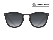 Titanium wayfarer sunglasses for men GRESSO Douglass with Zeiss photochromic grey lenses #color_grey―photochromic