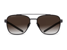 Titanium aviator sunglasses for men GRESSO Dublin with Zeiss polarized grey lenses #color_brown-gradient