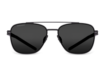 Titanium aviator sunglasses for men GRESSO Dublin with Zeiss polarized grey lenses #color_grey-mono