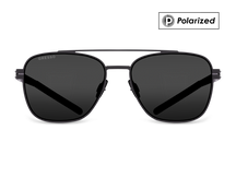Titanium aviator sunglasses for men GRESSO Dublin with Zeiss polarized grey lenses #color_grey-polarized