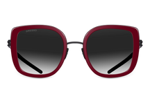 Titanium cat-eye sunglasses for women GRESSO Evita with Zeiss polarized grey lenses #color_bordeaux