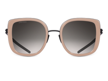 Titanium cat-eye sunglasses for women GRESSO Evita with Zeiss polarized grey lenses #color_cappuccino