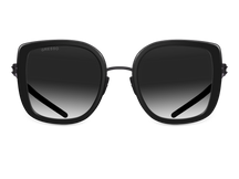 Titanium cat-eye sunglasses for women GRESSO Evita with Zeiss polarized grey lenses #color_grey-gradient
