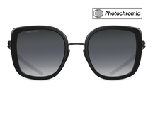 Titanium cat-eye sunglasses for women GRESSO Evita with Zeiss photochromic grey lenses #color_grey―photochromic
