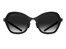 Titanium cat-eye sunglasses for women GRESSO Geneva with Zeiss polarized grey lenses #color_grey-gradient