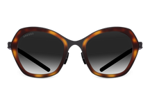Titanium cat-eye sunglasses for women GRESSO Geneva with Zeiss photochromic grey lenses #color_tortoise