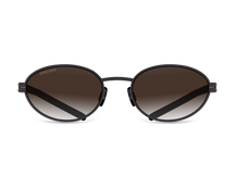 Titanium oval sunglasses for women GRESSO Gwyneth with Zeiss polarized grey lenses #color_brown-gradient