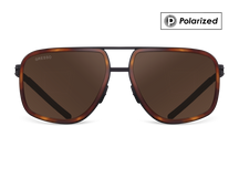 Titanium aviator sunglasses for men GRESSO Henderson with Zeiss polarized brown lenses #color_brown-polarized
