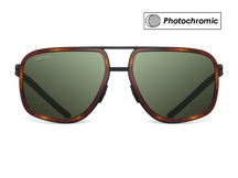 Titanium aviator sunglasses for men GRESSO Henderson with Zeiss photochromic green lenses #color_green-photochromic