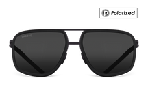 Titanium aviator sunglasses for men GRESSO Henderson with Zeiss polarized grey lenses #color_grey-polarized