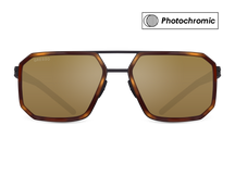 Titanium square sunglasses for men GRESSO Houston with Zeiss photochromic brown lenses #color_brown-photochromic