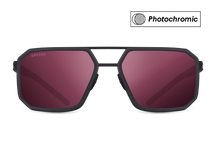 Titanium square sunglasses for men GRESSO Houston with Zeiss photochromic burgundy lenses #color_burgundy―photochromic