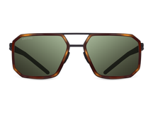 Titanium square sunglasses for men GRESSO Houston with Zeiss polarized green lenses #color_green-mono