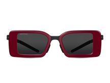 Titanium rectangle sunglasses for women GRESSO Ibiza with Zeiss polarized grey lenses #color_bordeaux