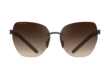 Titanium rimless sunglasses for women GRESSO Ibiza with Zeiss polarized brown lenses #color_brown-gradient