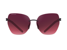Titanium rimless sunglasses for women GRESSO Ibiza with Zeiss polarized burgundy lenses #color_burgundy-gradient