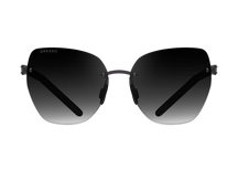 Titanium rimless sunglasses for women GRESSO Ibiza with Zeiss polarized grey lenses #color_grey-gradient