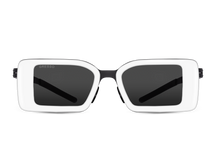 Titanium rectangle sunglasses for women GRESSO Ibiza with Zeiss polarized grey lenses #color_grey―mono