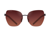 Titanium rimless sunglasses for women GRESSO Ibiza with Zeiss polarized terracotta lenses #color_terracotta-gradient