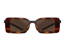 Titanium rectangle sunglasses for women GRESSO Ibiza with Zeiss polarized grey lenses #color_tortoise