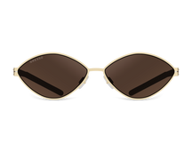 Titanium square sunglasses for women GRESSO Jackie with Zeiss polarized brown lenses #color_gold-brown-mono