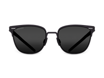 Titanium wayfarer sunglasses for men GRESSO Lancaster with Zeiss polarized grey lenses #color_grey-mono