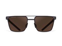 Titanium square sunglasses for men GRESSO Lewis with Zeiss polarized brown lenses #color_brown-mono