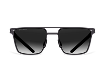 Titanium square sunglasses for men GRESSO Lewis with Zeiss polarized grey lenses #color_grey-gradient