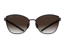 Titanium cat-eye sunglasses for women GRESSO Lima with Zeiss polarized grey lenses #color_brown-gradient